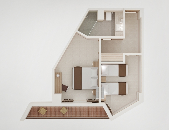 Family standart 4-местный 2-комнатный FmStd - Отель Alean Family Biarritz / Алеан Фэмили Биарриц 